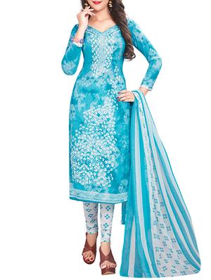 blue synthetic suit combos unstitched - 15019604 - Standard Image - 2