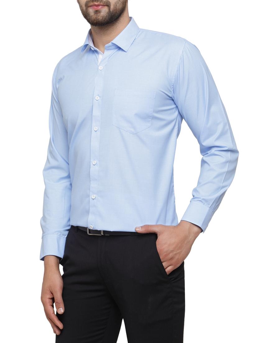 blue cotton formal shirt - 15019705 - Zoom Image - 2