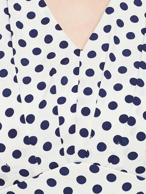 white polka doted fit & flare dress - 15020101 - Standard Image - 5