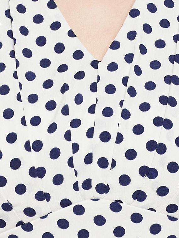 white polka doted fit & flare dress - 15020101 - Zoom Image - 5