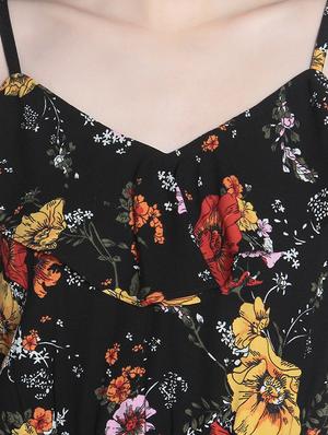 black printed high low dress - 15020368 - Standard Image - 5