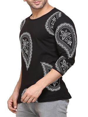 black cotton front print tshirt - 15020505 - Standard Image - 2