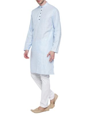 blue cotton ethnic wear set - 15020922 - Standard Image - 2