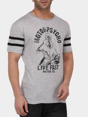 grey cotton chest print tshirt - 15021005 - Standard Image - 2