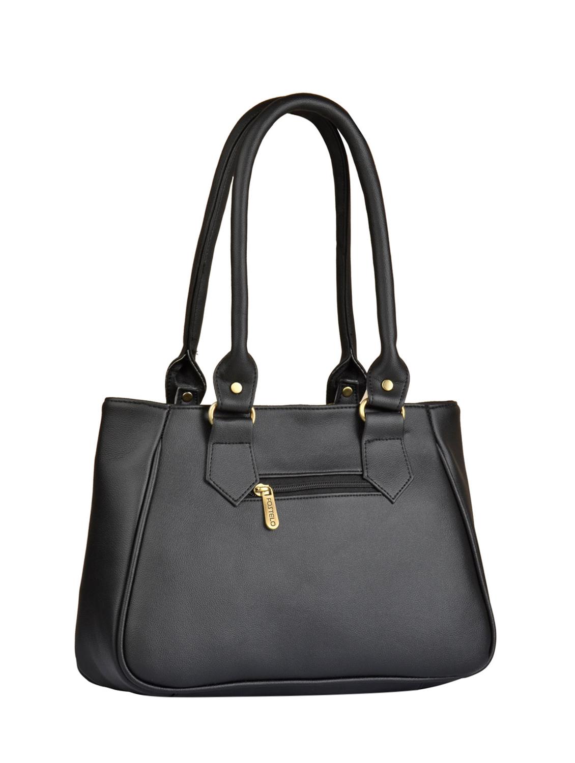 black leatherette regular handbag - 15021092 - Zoom Image - 2