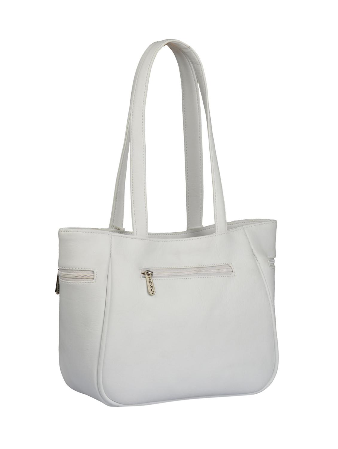 white leatherette regular handbag - 15021097 - Zoom Image - 2