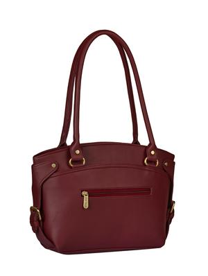 maroon leatherette regular handbag - 15021106 - Standard Image - 2