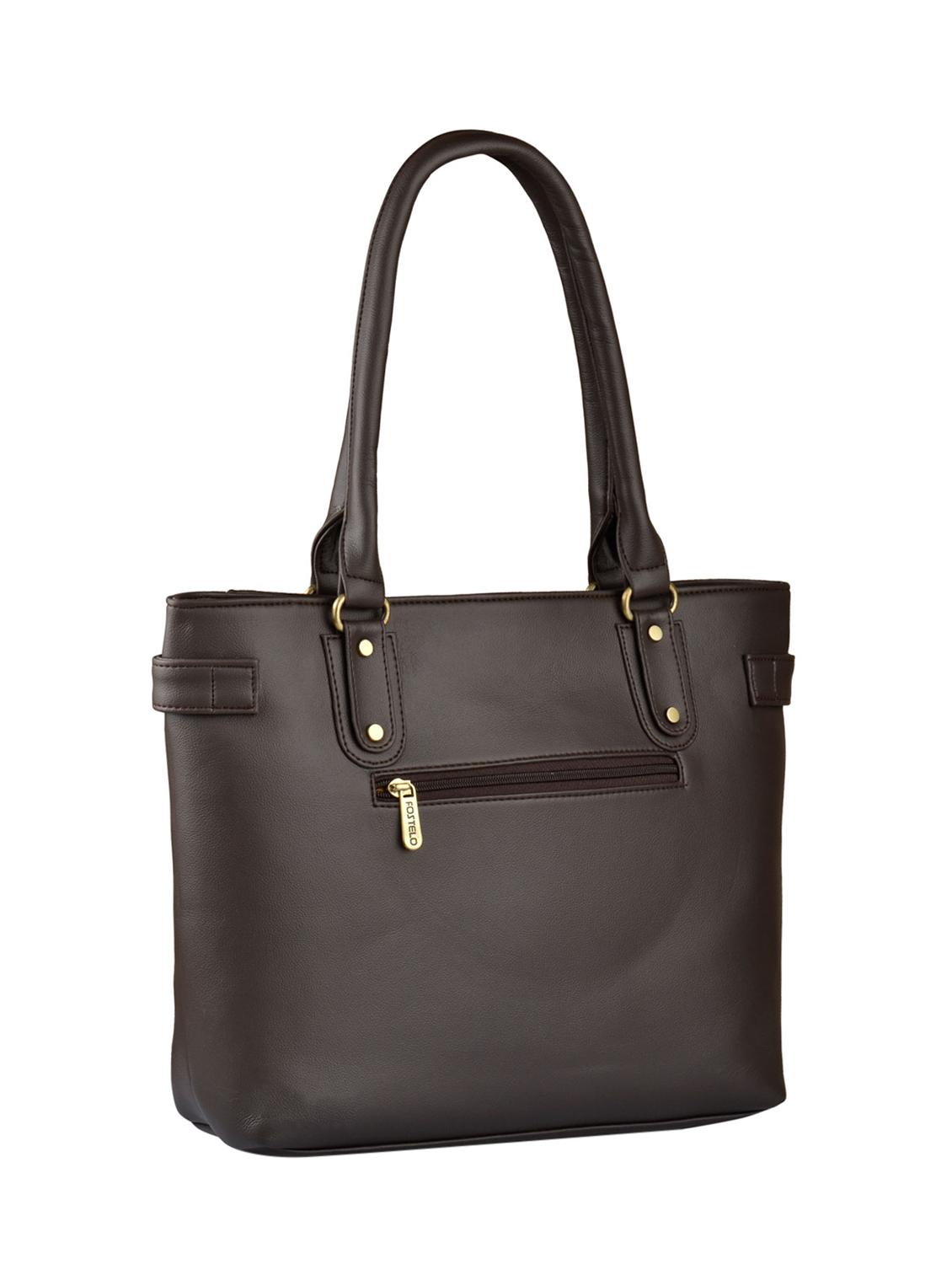 brown leatherette regular handbag - 15021131 - Zoom Image - 2