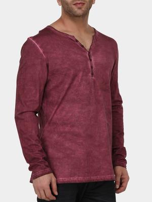 maroon cotton washed tshirt - 15021287 - Standard Image - 2