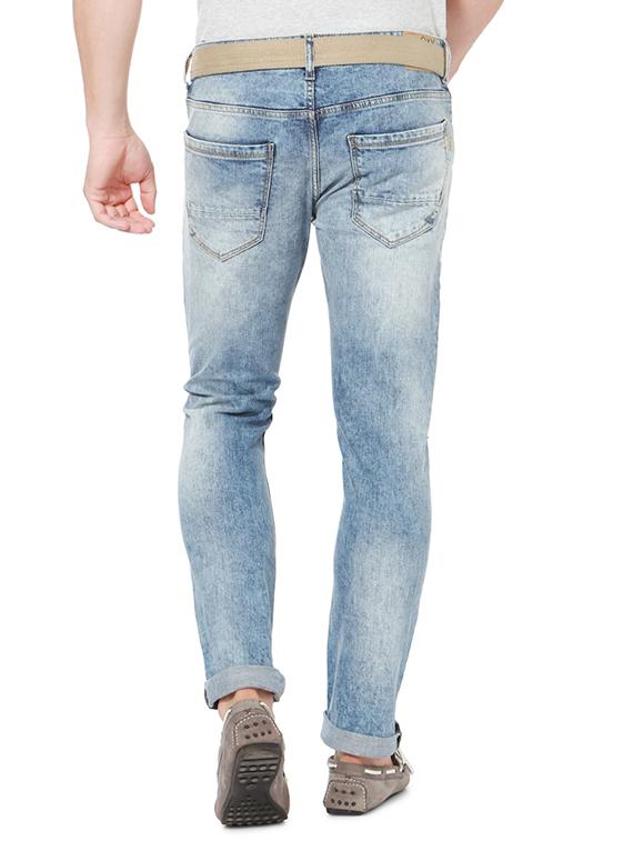 blue cotton washed jeans - 15021320 - Zoom Image - 2