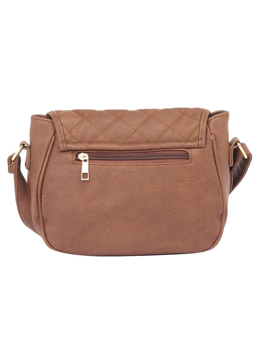 brown leatherette regular sling bag - 15021682 - Zoom Image - 2