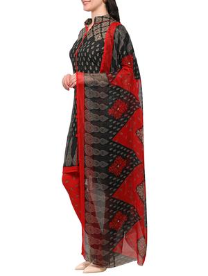 black crepe churidaar suits unstitched suit - 15021831 - Standard Image - 2