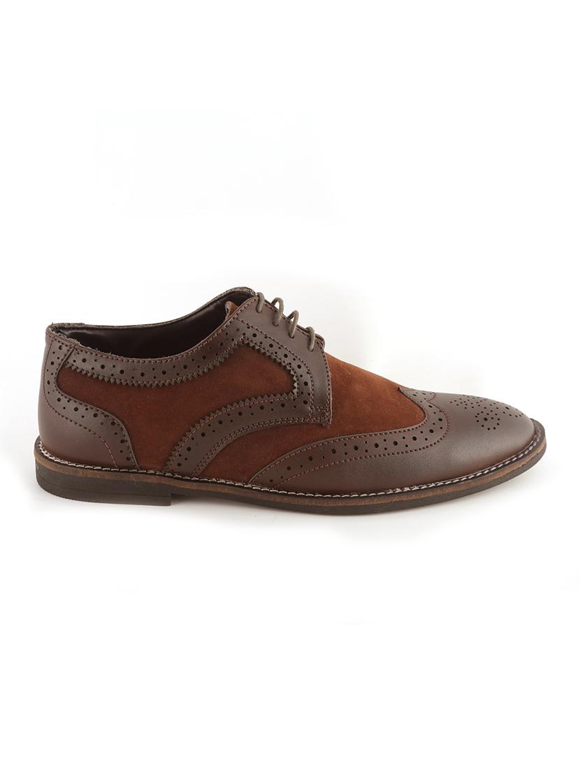 brown leatherette lace-up derby - 15022925 - Zoom Image - 2