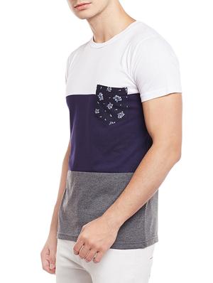 multi cotton color block tshirt - 15023107 - Standard Image - 2