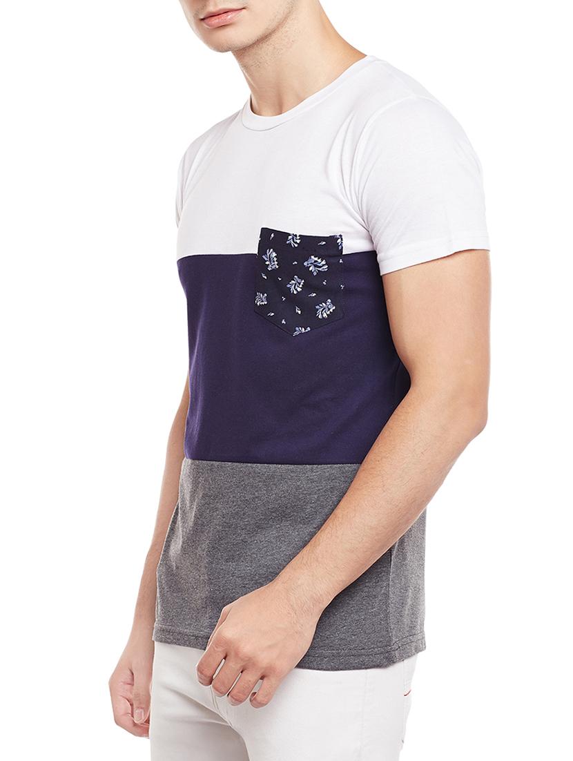 multi cotton color block tshirt - 15023107 - Zoom Image - 2