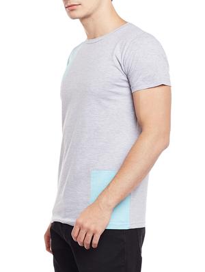 grey cotton color block tshirt - 15023114 - Standard Image - 2