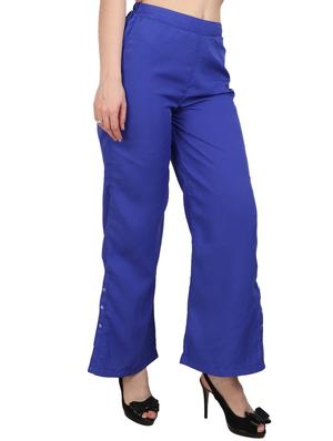 blue crepe palazzos - 15023438 - Standard Image - 2