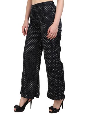 black printed crepe palazzo - 15023439 - Standard Image - 2