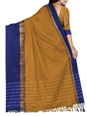 yellow cotton silk bordered saree with blouse - 15023521 - Standard Image - 2
