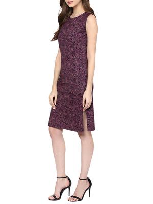purple printed cotton sheath dress - 15023587 - Standard Image - 2