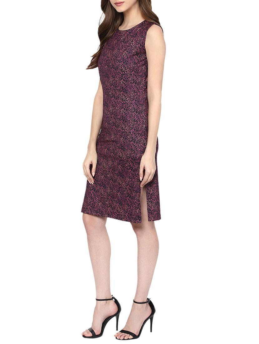 purple printed cotton sheath dress - 15023587 - Zoom Image - 2