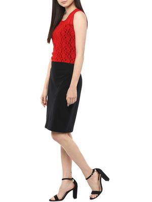 red laced sheath dress - 15023595 - Standard Image - 2