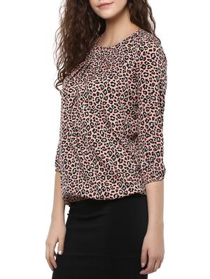 pink printed crepe top - 15023601 - Standard Image - 2