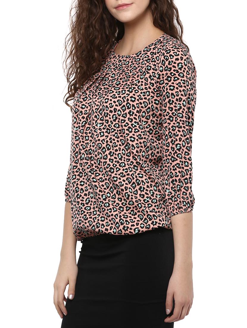pink printed crepe top - 15023601 - Zoom Image - 2