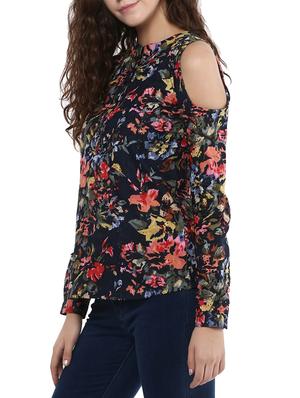 blue printed cotton top - 15023607 - Standard Image - 2