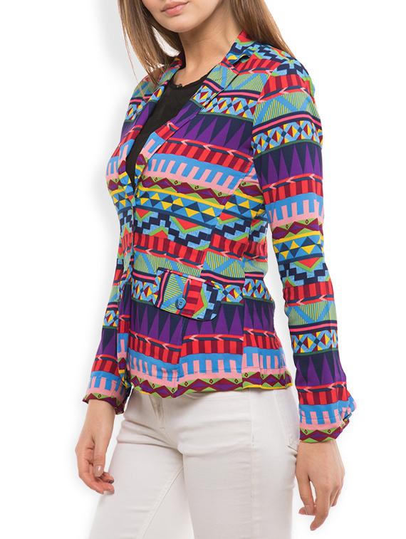 blue printed summer jacket - 15023986 - Zoom Image - 2