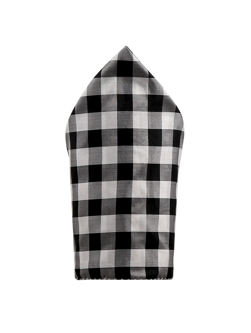 black and white silk pocketsquare - 15023989 - Zoom Image - 2