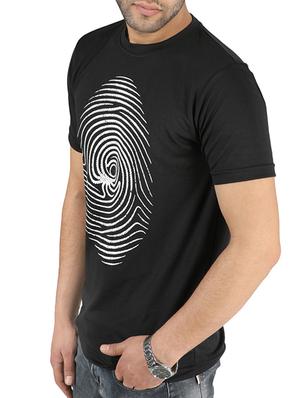 black cotton chest print t-shirt - 15024285 - Standard Image - 2