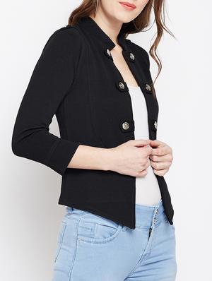 solid black summer jacket - 15024836 - Standard Image - 2