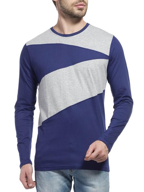 blue cotton cut and sew t-shirt - 15024979 - Very Small Image - 1
