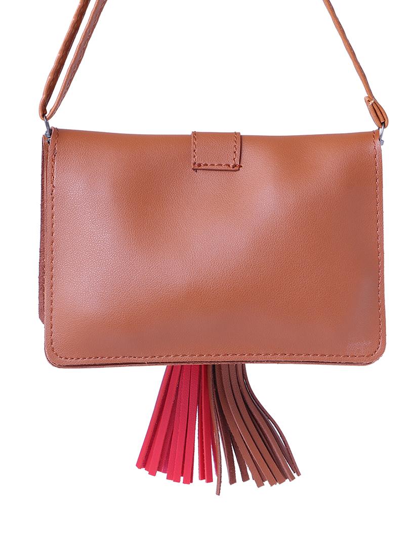 brown leatherette regular sling bag - 15025082 - Zoom Image - 2