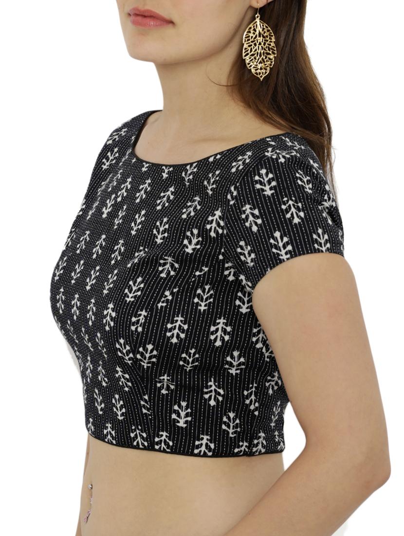 black cotton printed blouse - 15025173 - Zoom Image - 2