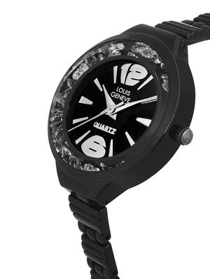 LOUIS GENEVE Black Dial Watch For Women - LG-LW-SS-BLACK-82 - 15025717 - Standard Image - 2