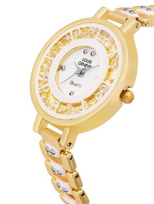 LOUIS GENEVE White Dial Watch For Women - LG-LW-SS-GOLDEN-103 - 15025736 - Standard Image - 2