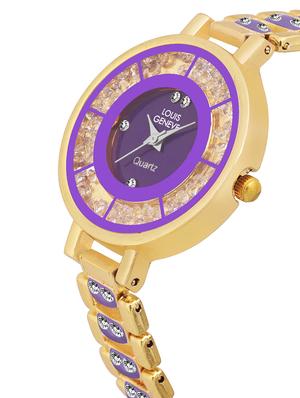 LOUIS GENEVE Purple Dial Watch For Women - LG-LW-SS-PGOLD-105 - 15025738 - Standard Image - 2