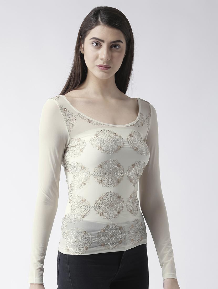embellished polyester top - 15026137 - Zoom Image - 2