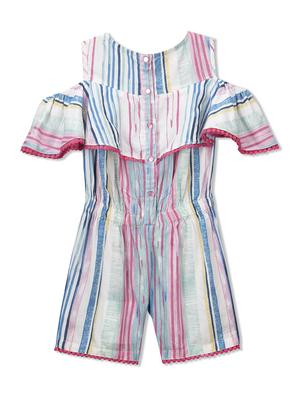 multi colored rayon playsuit - 15026264 - Standard Image - 2