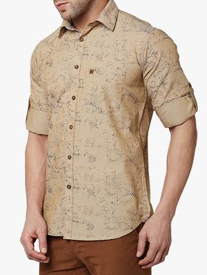 beige cotton casual shirt - 15026873 - Standard Image - 2