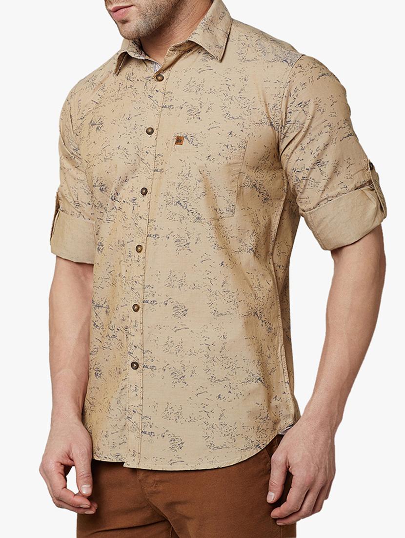 beige cotton casual shirt - 15026873 - Zoom Image - 2