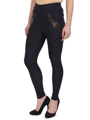 navy blue cotton lycra jegging - 15027548 - Standard Image - 2