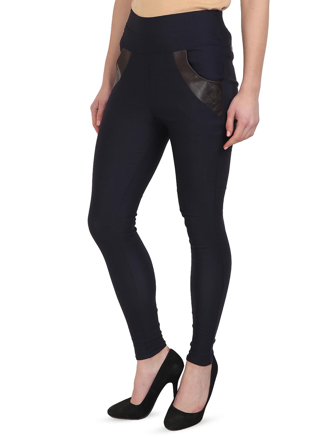 navy blue cotton lycra jegging - 15027548 - Zoom Image - 2