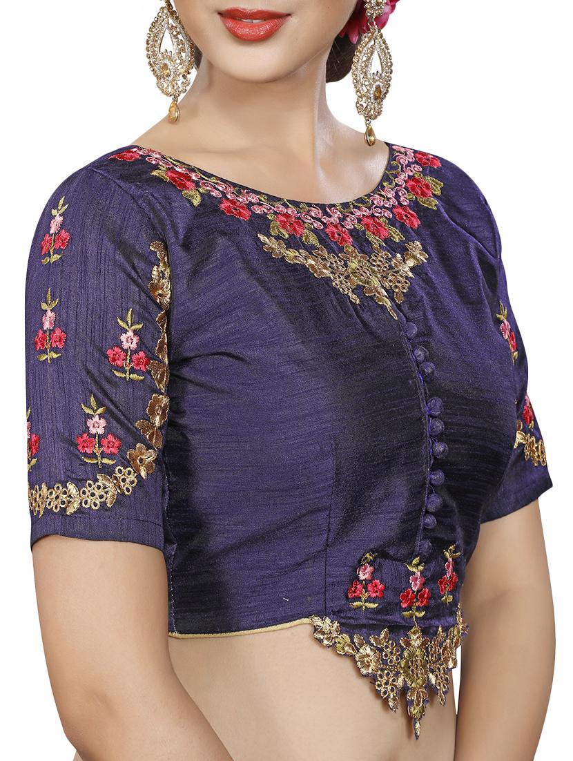 red georgette bordered saree with blouse - 15027588 - Zoom Image - 2