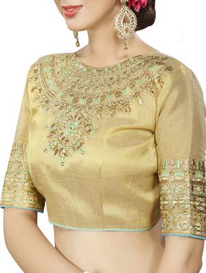 green georgette bordered saree with blouse - 15027589 - Standard Image - 2