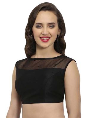 black georgette solid blouse - 15027602 - Standard Image - 2