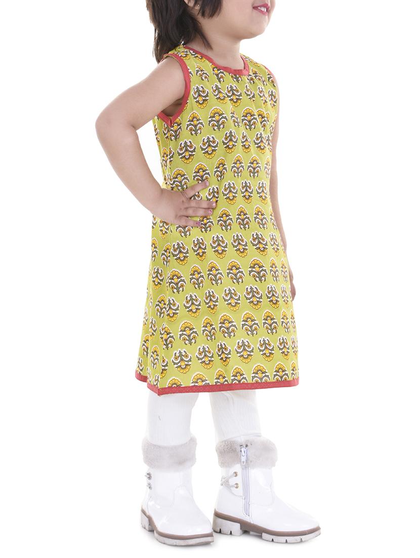 green cotton aline kurti - 15027923 - Zoom Image - 2
