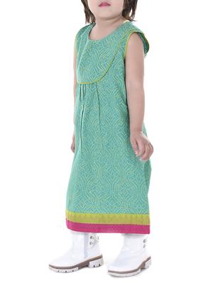 green cotton aline kurti - 15027924 - Standard Image - 2